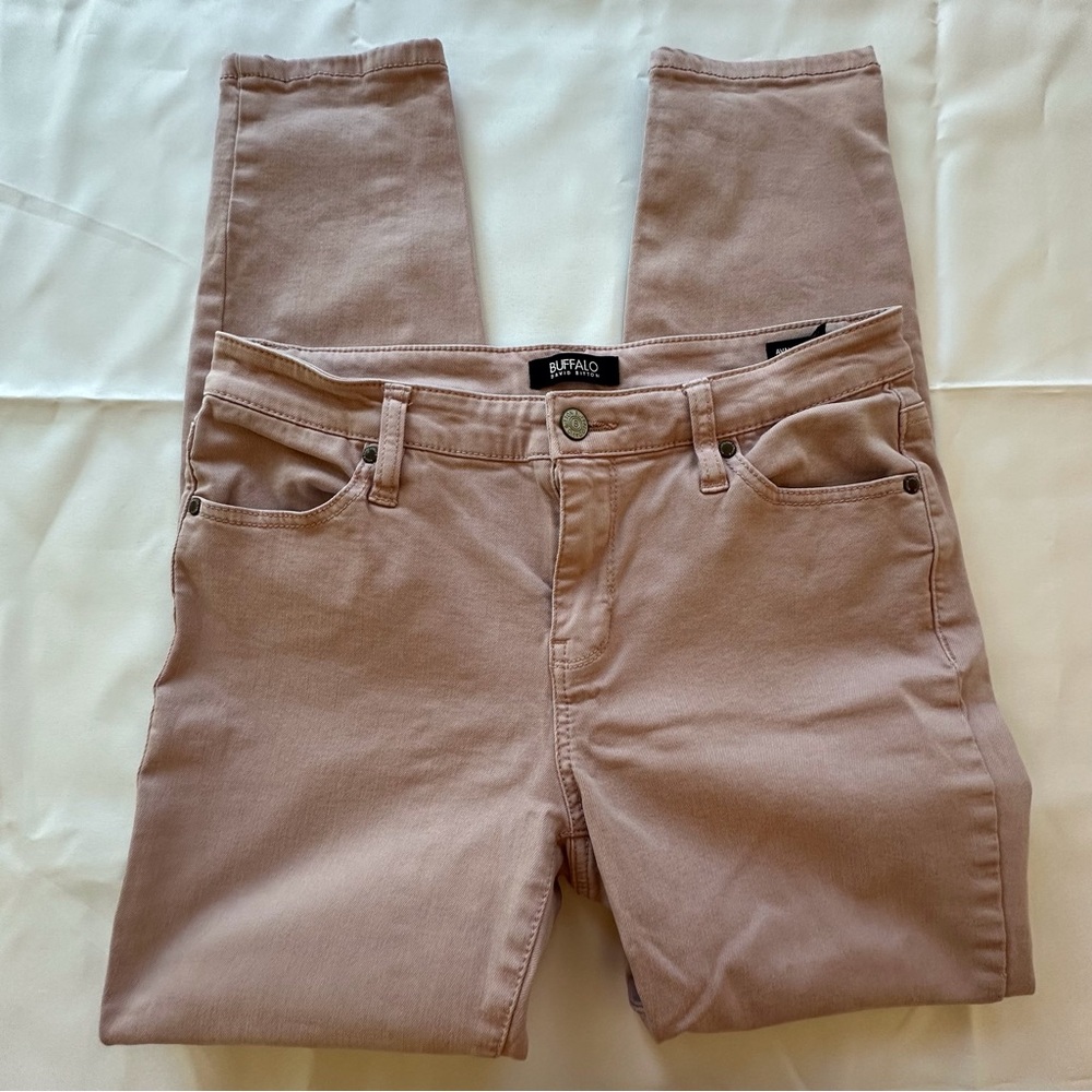 Buffalo David Bitton Avalon mid rise ankle skinny light pink jeans women’s 6‎